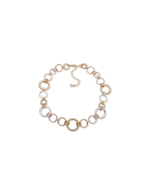 Collier Anne Klein Mixed Metal Circle Links Collar   | FMX-3461749